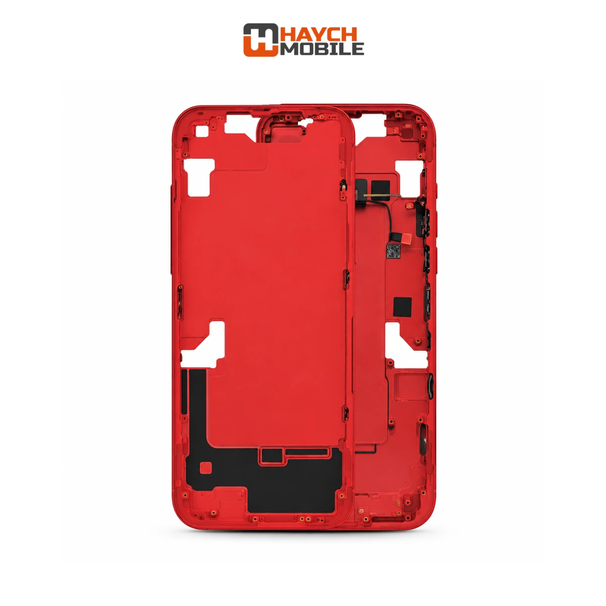 iPhone 14 Compatible Back Housing [with Power and Volume Flex] [A+] [Red] Rear Housing