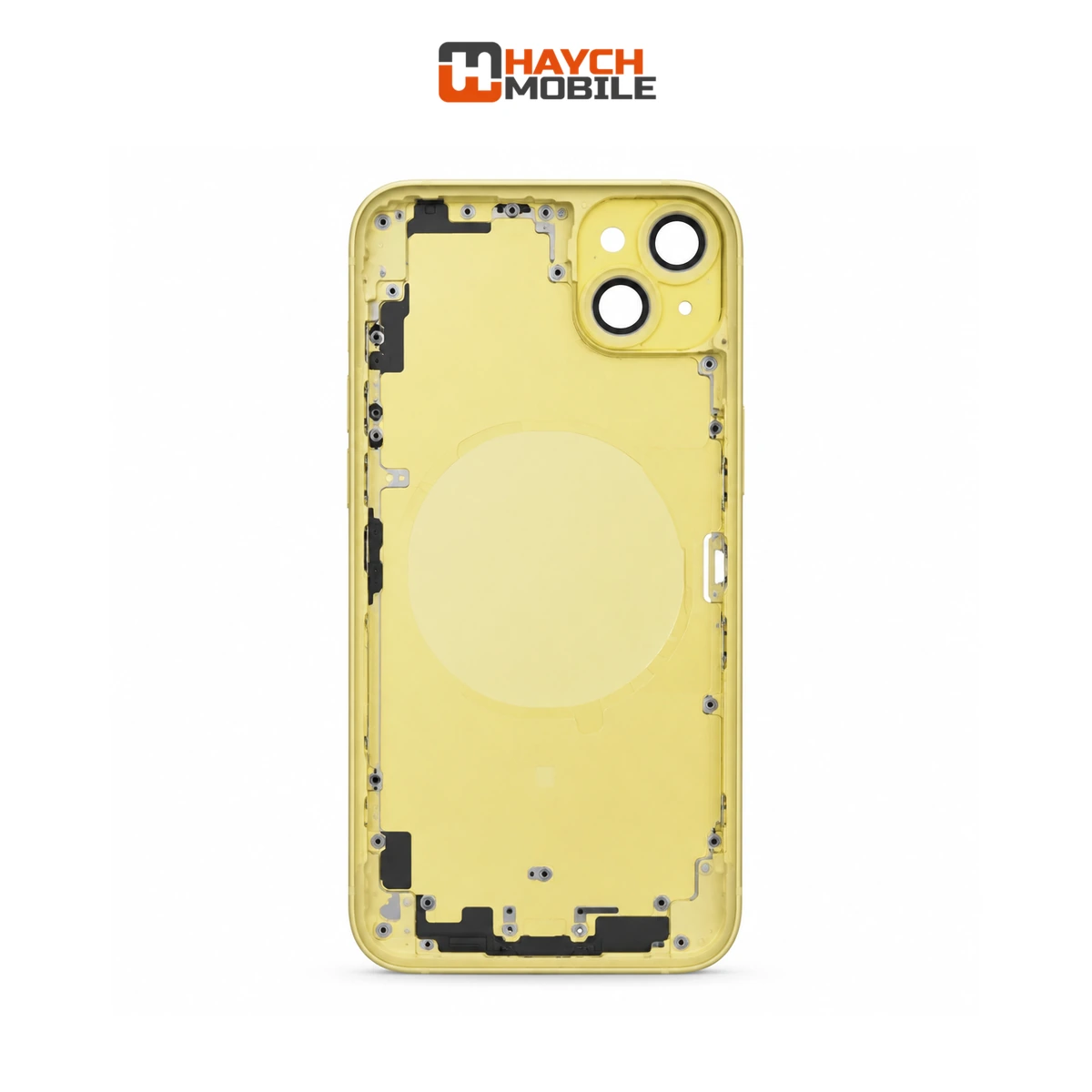 iPhone 15 Plus Compatible Back Housing with Small Parts [Yellow] Rear Housing