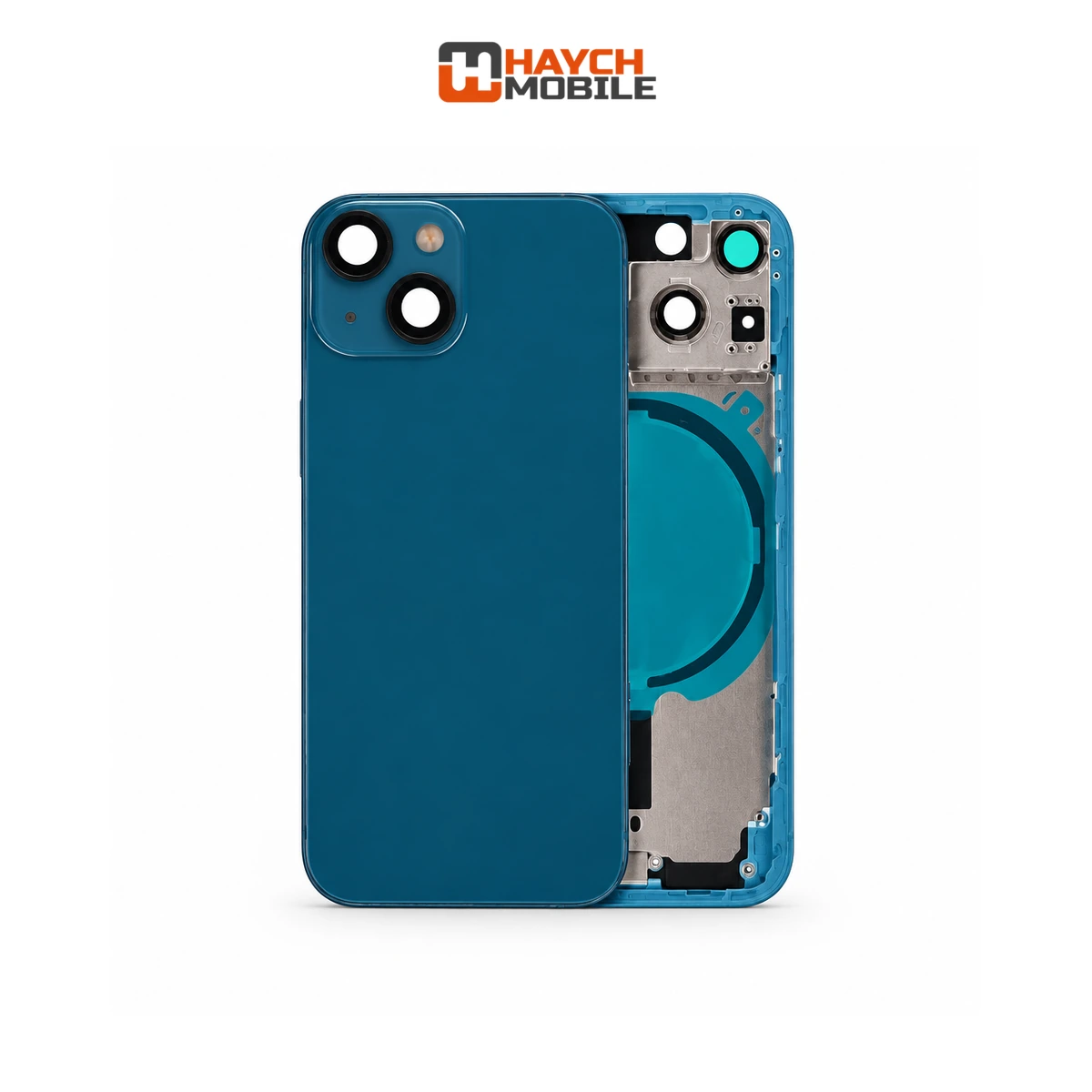 iPhone 13 Compatible Back Housing [No Small Parts] [Blue] Rear Housing