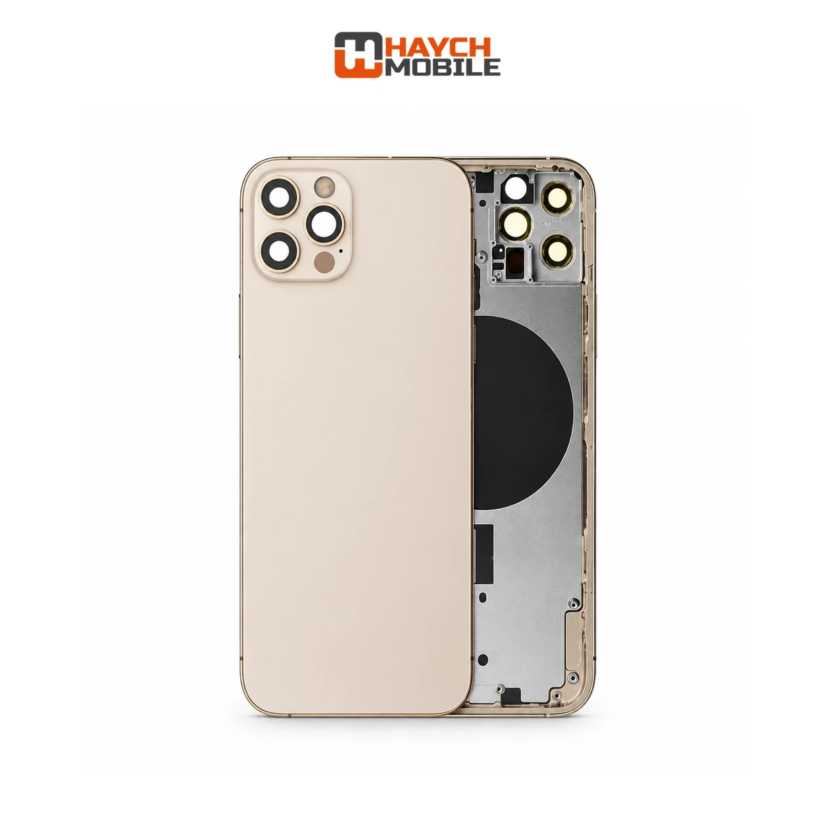 iPhone 12 Pro Compatible Back Housing [No Small Parts] [Gold] Rear Housing