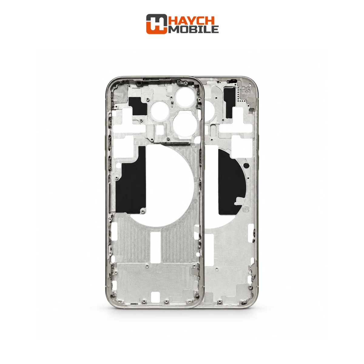 iPhone 15 Pro Compatible Back Housing [No Small Parts] [White Titanium] Rear Housing