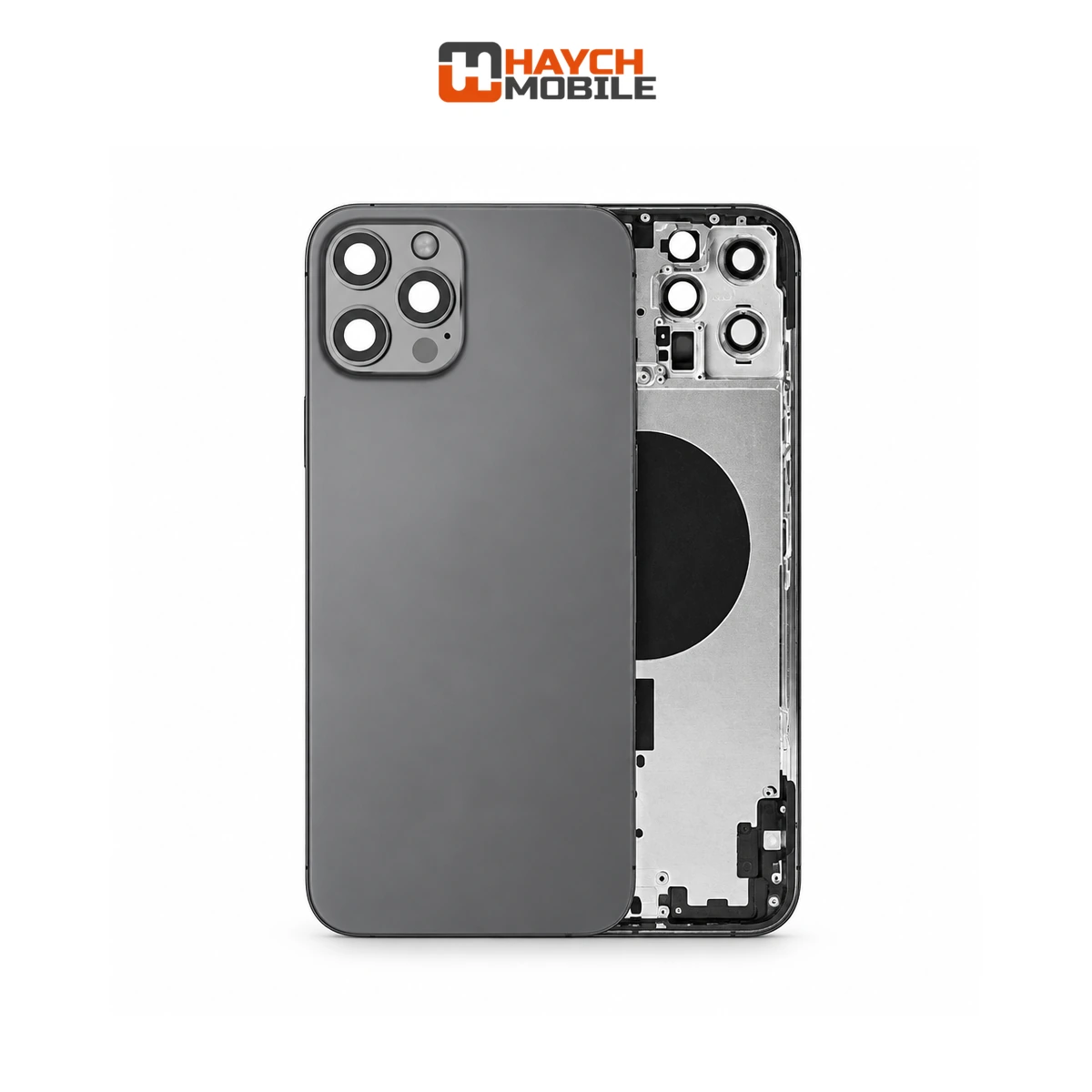 iPhone 12 Pro Max Compatible Back Housing [No Small Parts] [Graphite] Rear Housing