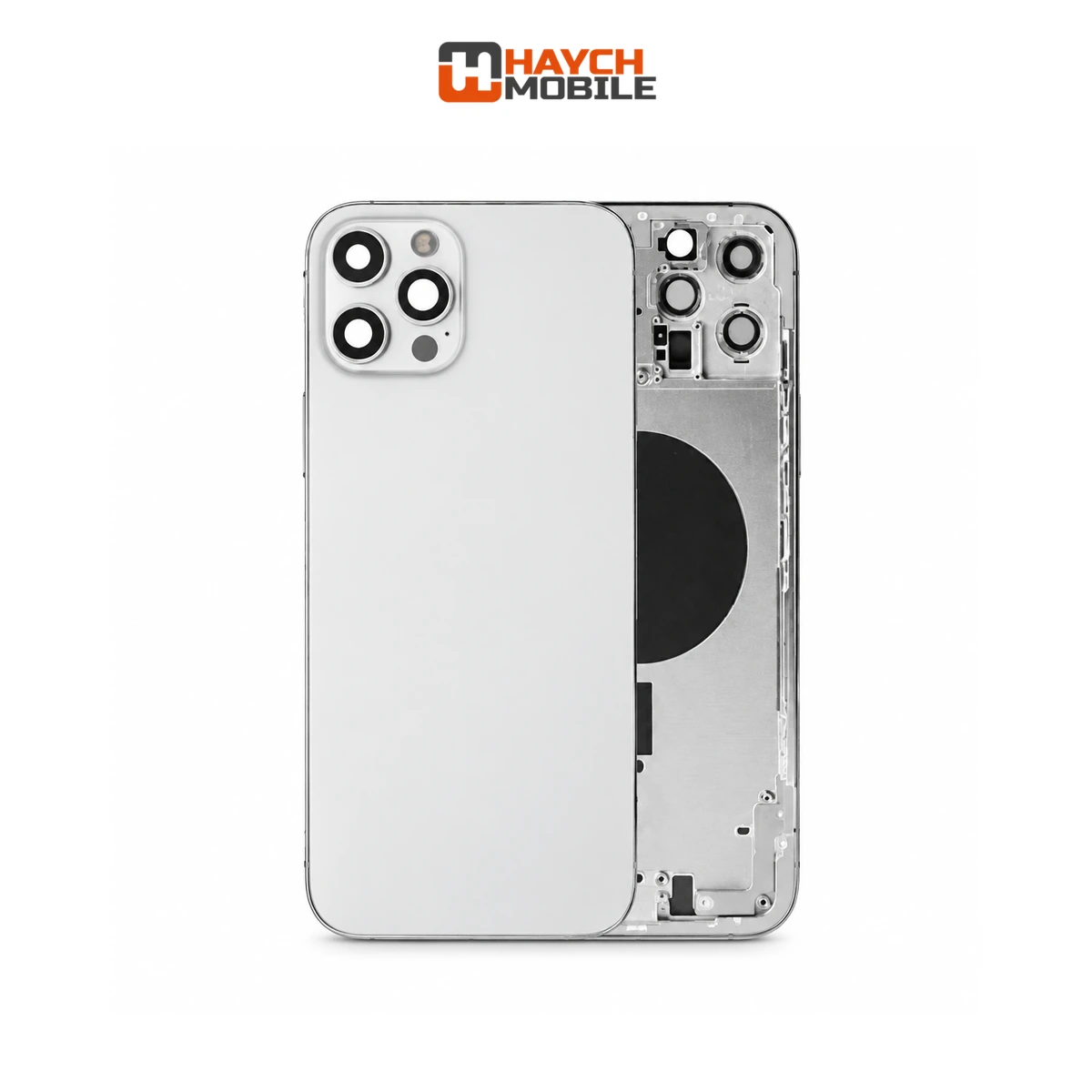 iPhone 12 Pro Max Compatible Back Housing [No Small Parts] [Silver] Rear Housing