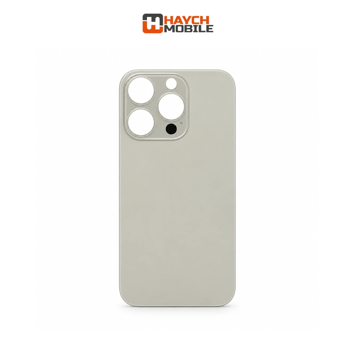 iPhone 15 Pro Compatible Back Cover Glass with Big Camera Hole [Natural Titanium]