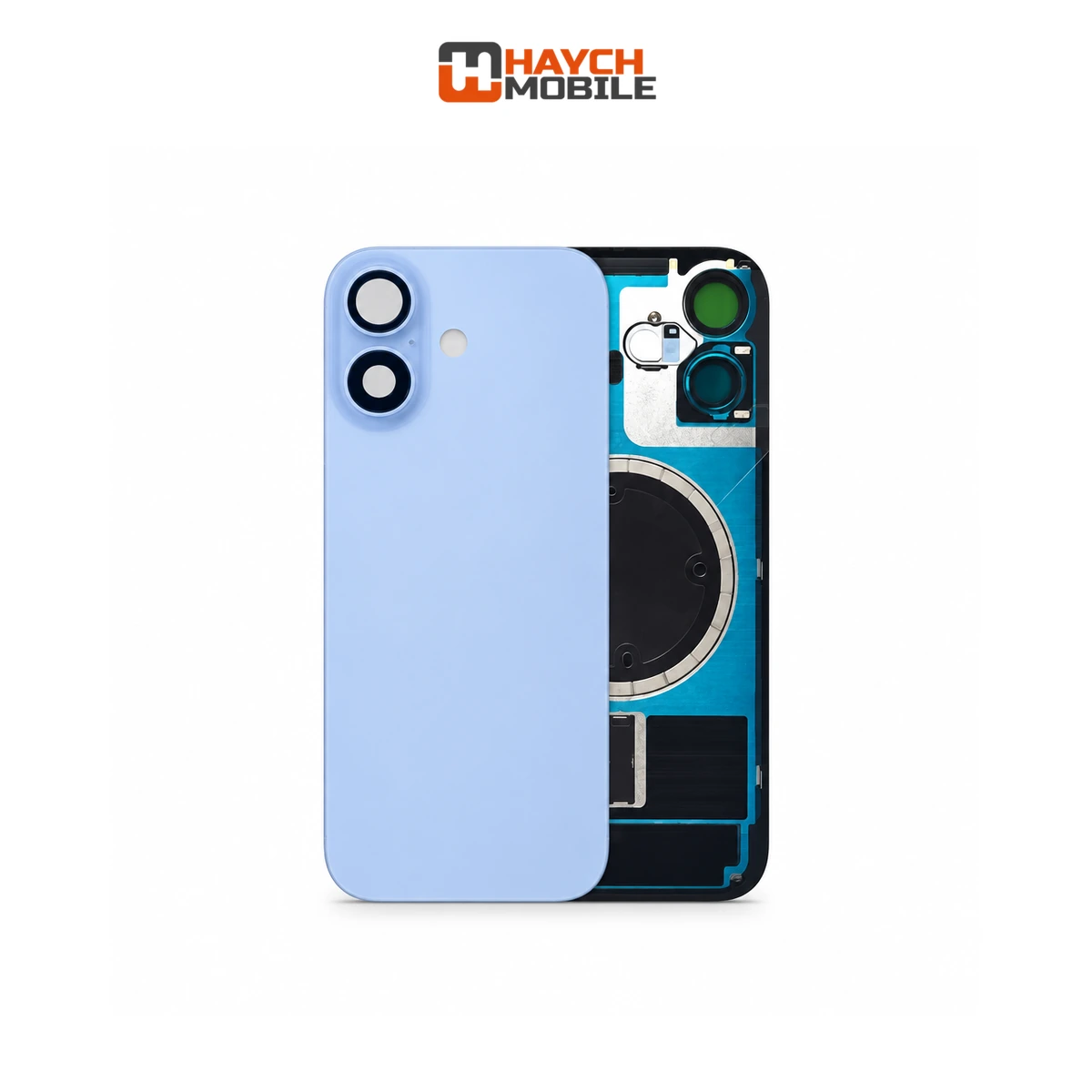 iPhone 17 Compatible Back Cover Glass Assembly with MagSafe [Mist Blue] Rear Housing