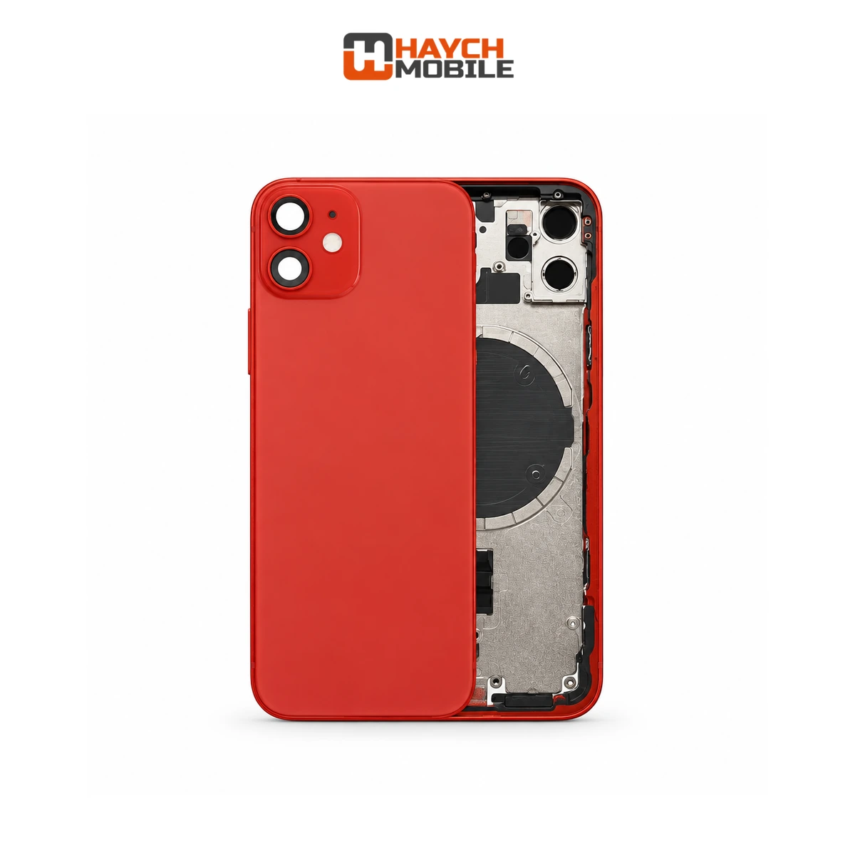 iPhone 12 Mini Compatible Back Housing [No Small Parts] [Red] Rear Housing