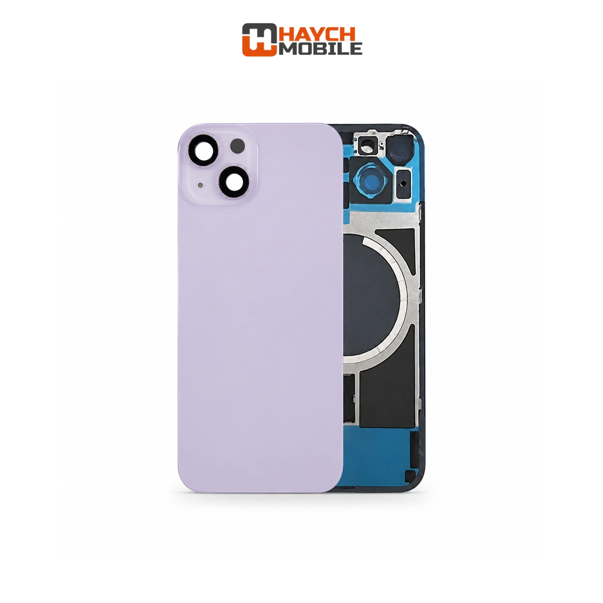 iPhone 14 Compatible Back Cover Glass Assembly with MagSafe [Purple] Rear Housing
