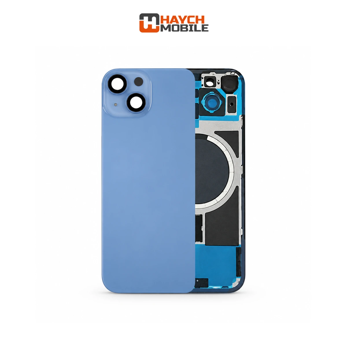 iPhone 14 Compatible Back Cover Glass Assembly with MagSafe [Blue] Rear Housing