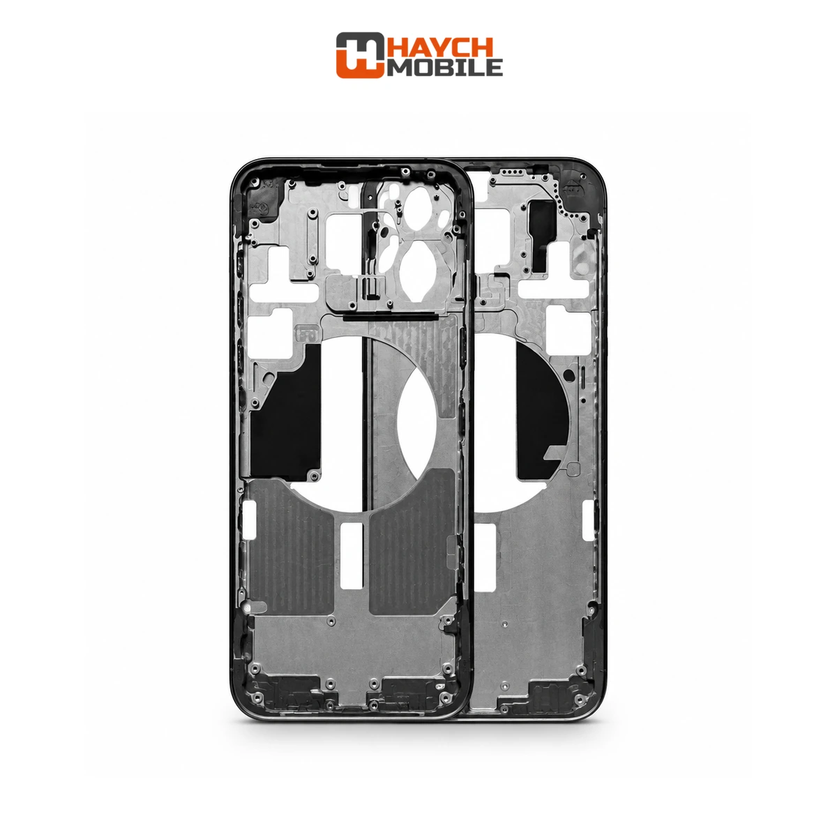 iPhone 15 Pro Max Compatible Back Housing [No Small Parts] [Black Titanium] Rear Housing