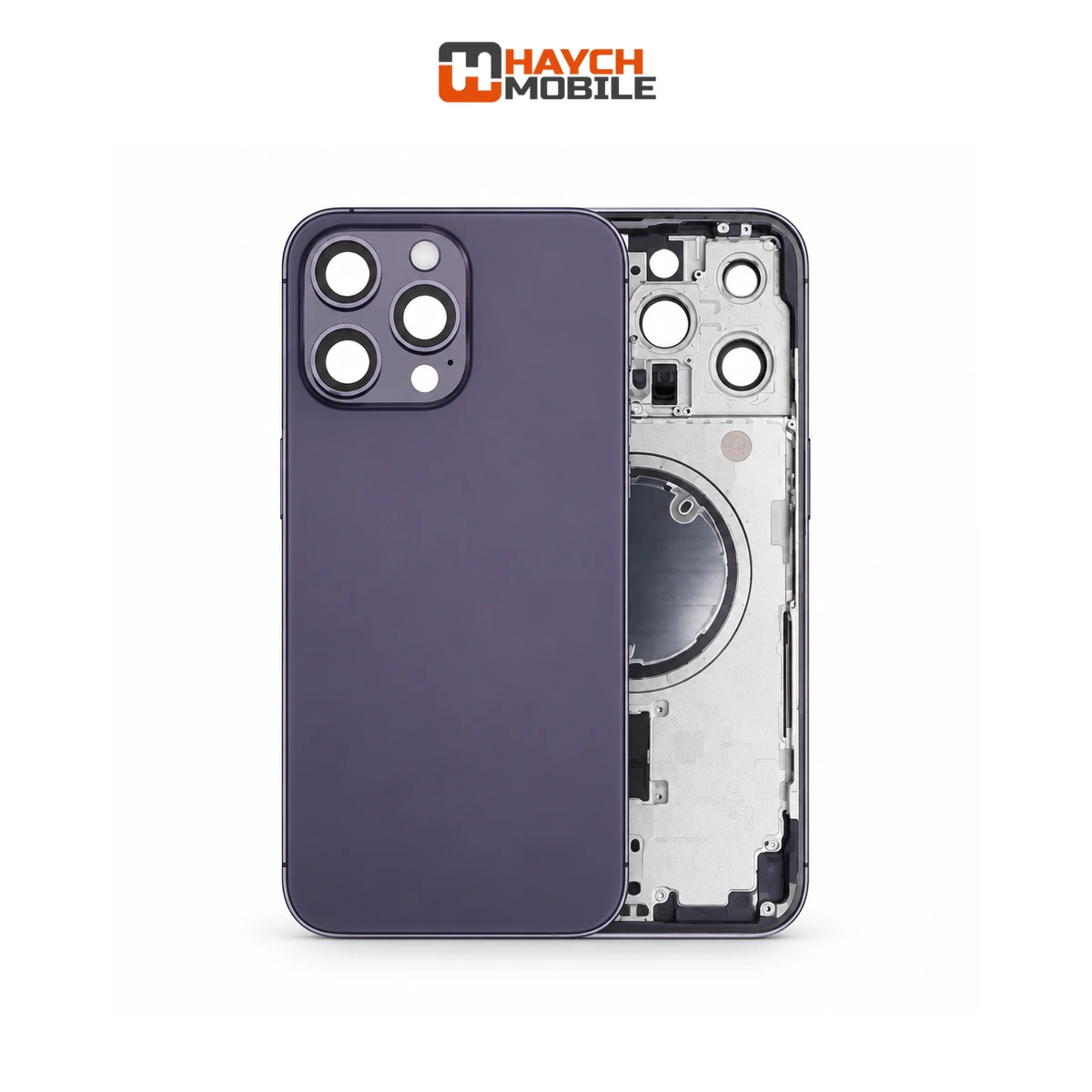 iPhone 14 Pro Max Compatible Back Housing [No Small Parts] [Deep Purple] Rear Housing
