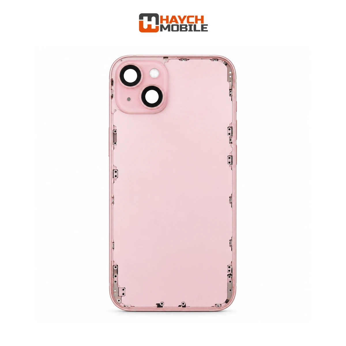 iPhone 15 Compatible Back Housing with Small Parts [Pink] Rear Housing