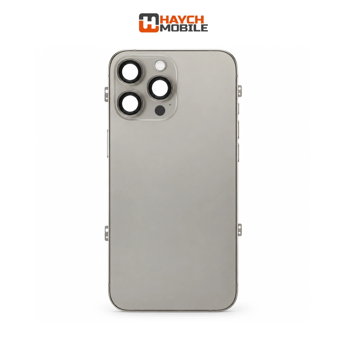 iPhone 15 Pro Compatible Back Housing with Small Parts [Natural Titanium] Rear Housing