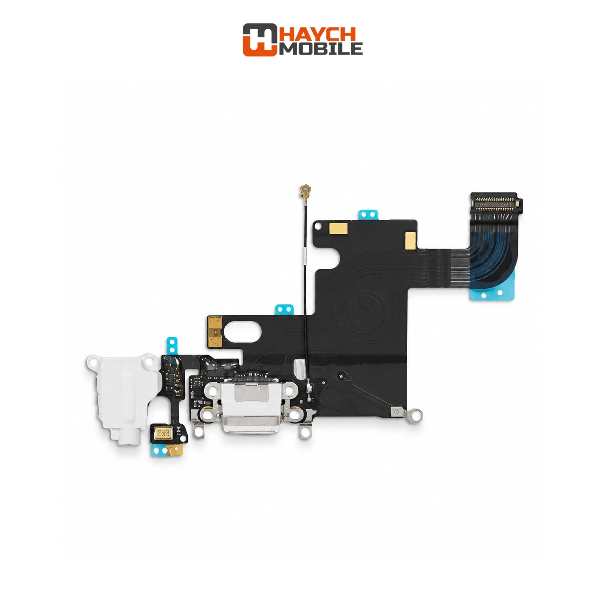 iPhone 6 Compatible Charging Port with Audio Jack Flex Cable [Silver]