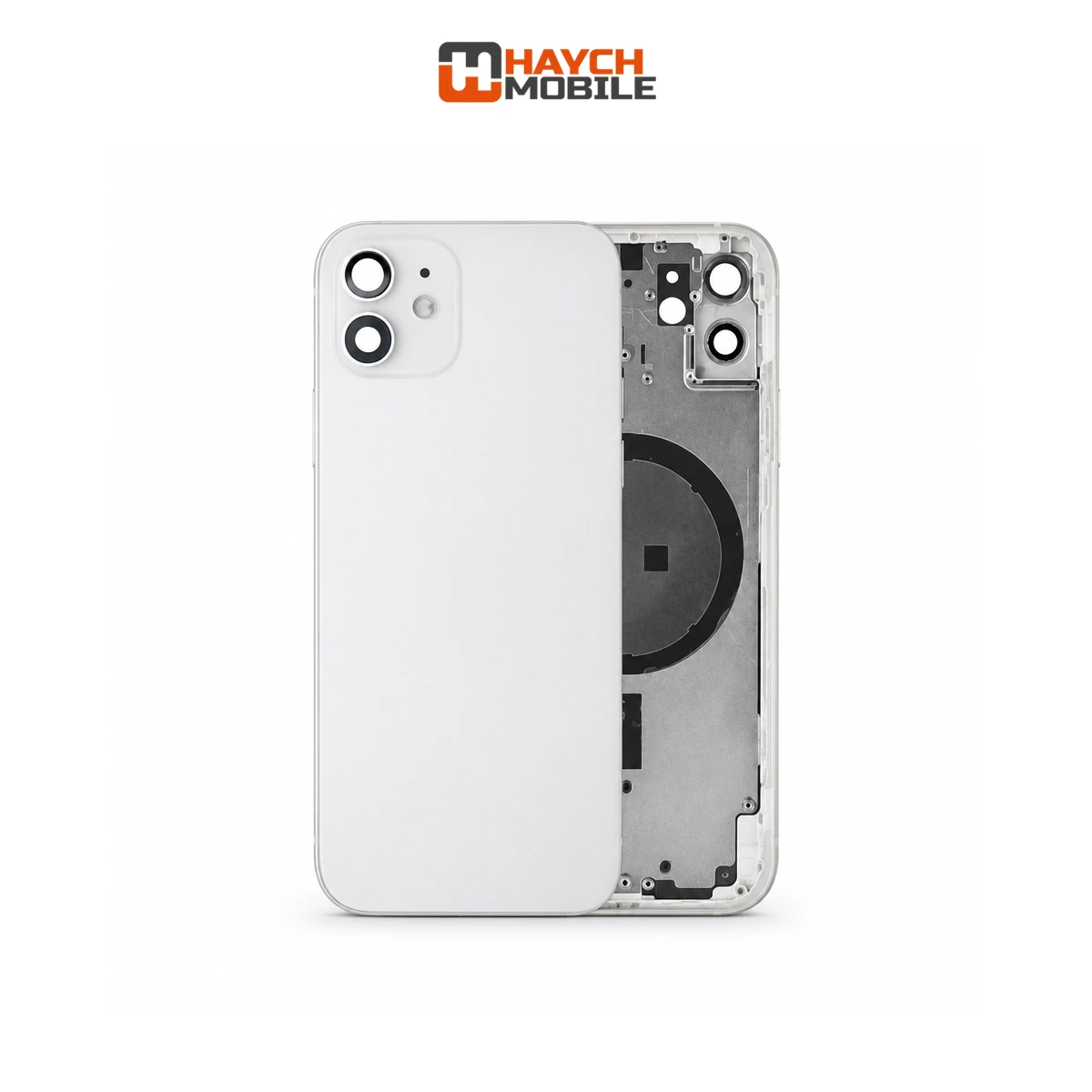 iPhone 12 Compatible Back Housing [No Small Parts] [White] Rear Housing