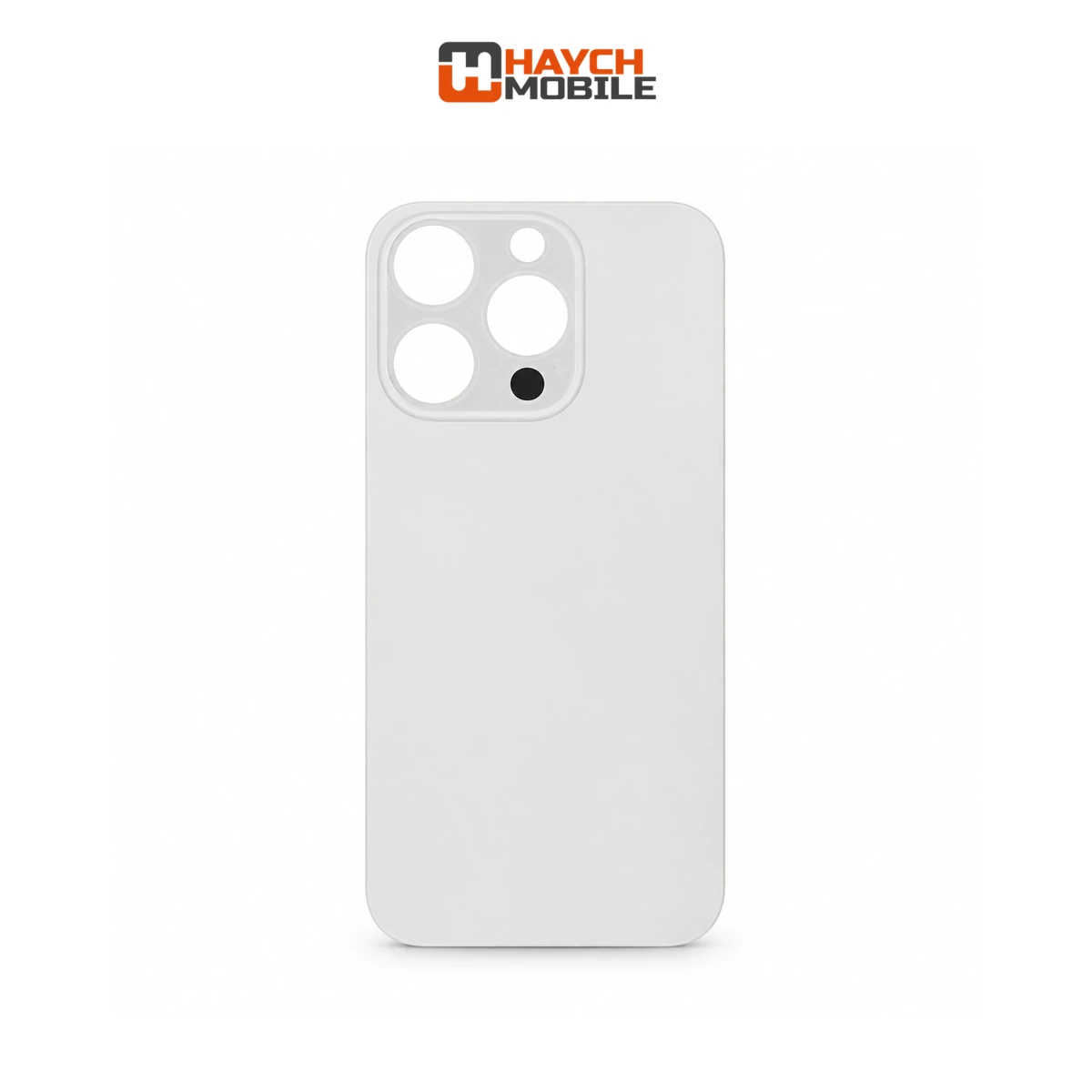 iPhone 15 Pro Max Compatible Back Cover Glass with Big Camera Hole [White Titanium]