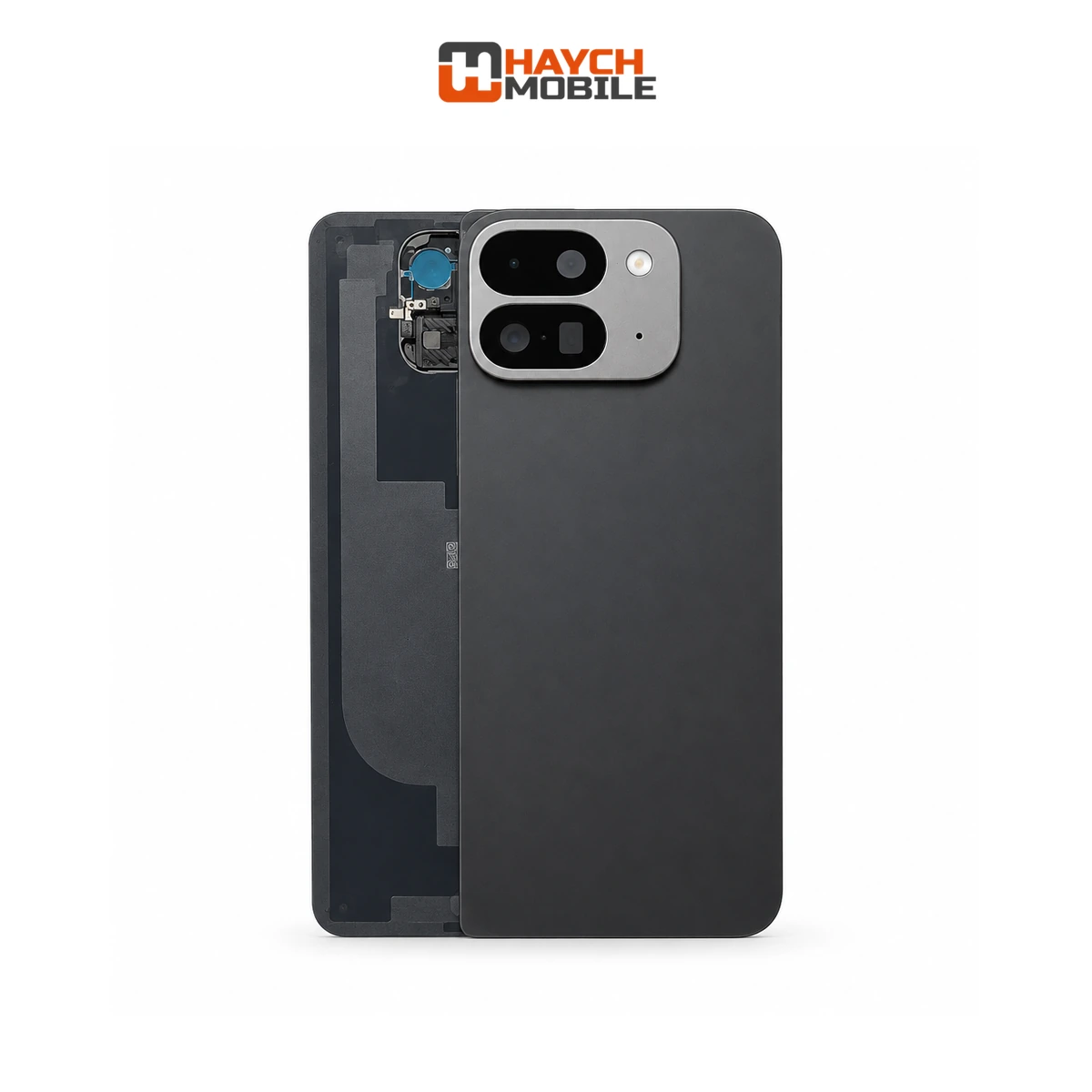 Google Pixel 9 Pro Fold Compatible Back Cover with Lens [Service Pack] [Obsidian / Black] Rear Housing